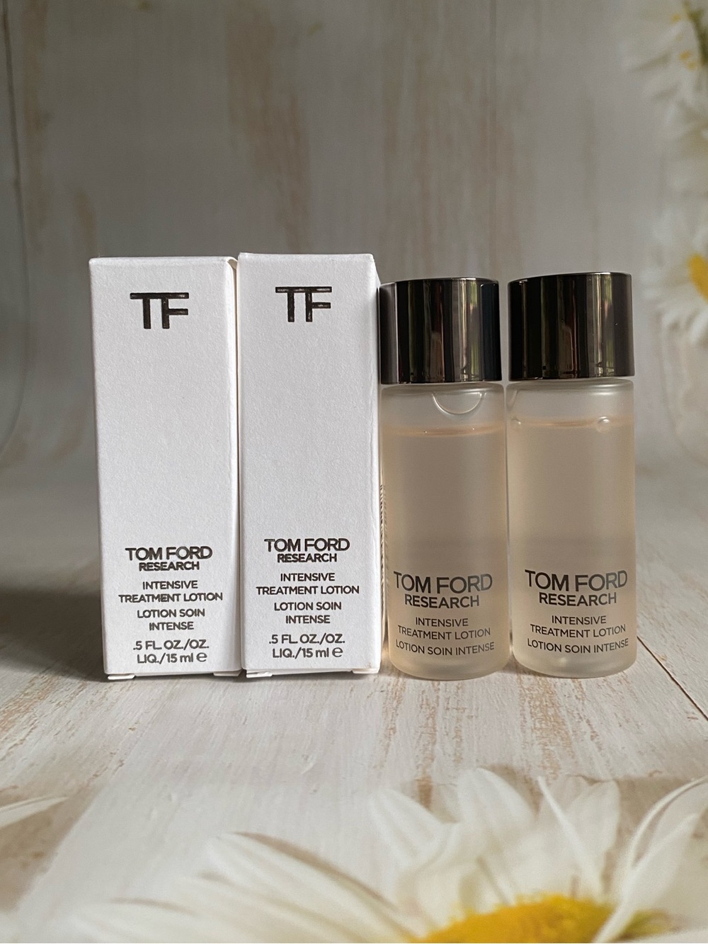 2x Tom Ford Research Intensive Treatment Lotion, 0.5 oz/ 15ml Ea Travel Size NIB
